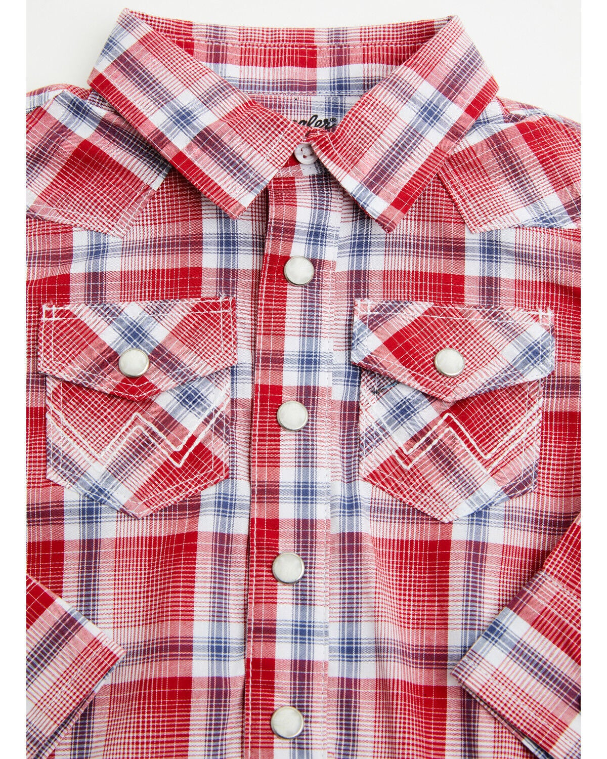 Image #2 - Wrangler Infant Boys' Plaid Print Long Sleeve Snap Onesie, Red, hi-res