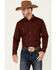 Image #1 - Gibson Men's Basic Solid Long Sleeve Pearl Snap Western Shirt - Tall, Burgundy, hi-res
