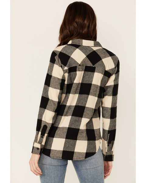 Image #3 - United By Blue Women's Plaid Print Responsible Button Down Western Flannel Shirt , Black/white, hi-res