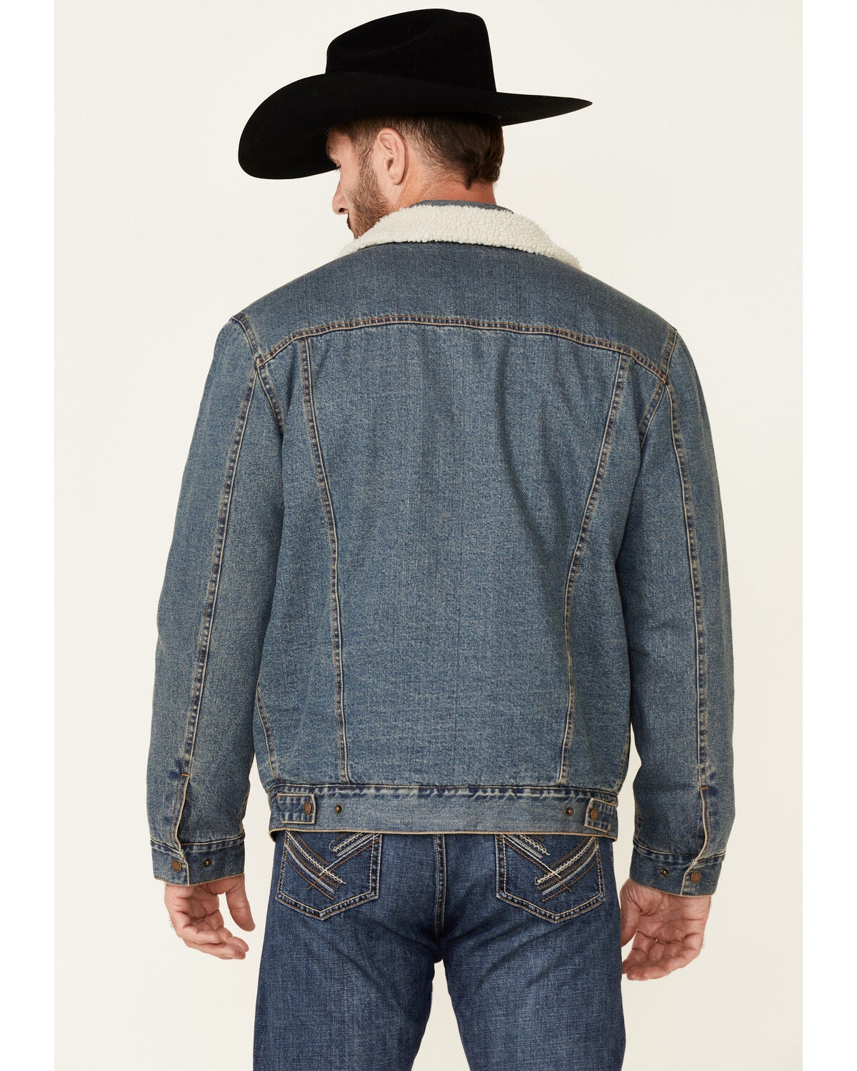 HOOey Men's Medium Wash Denim Sherpa 