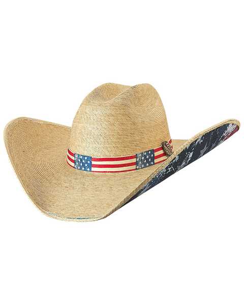 Bullhide Truly American Straw Cowboy Hat, Natural, hi-res