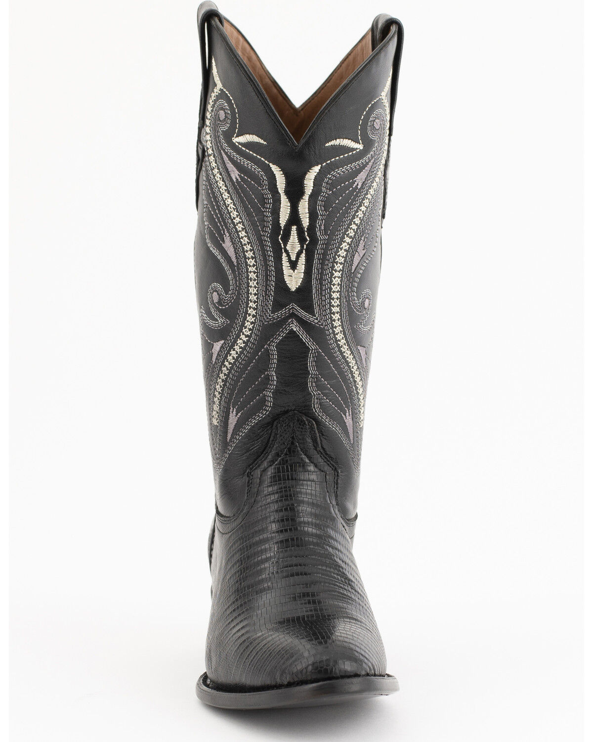 Image #4 - Ferrini Men's Exotic Teju Lizard Western Boots - Round Toe, Black, hi-res