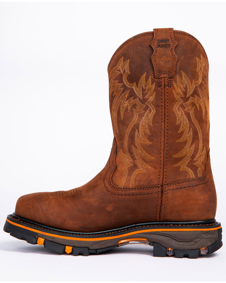 Cody James Men's Decimator Puncture Resisting Western Work Boots - Steel Toe, Brown, hi-res