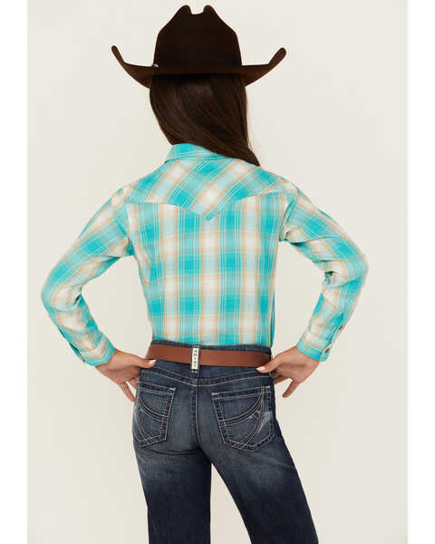 Image #4 - Ariat Girls' Ojai Plaid Print Long Sleeve Snap Western Shirt, , hi-res