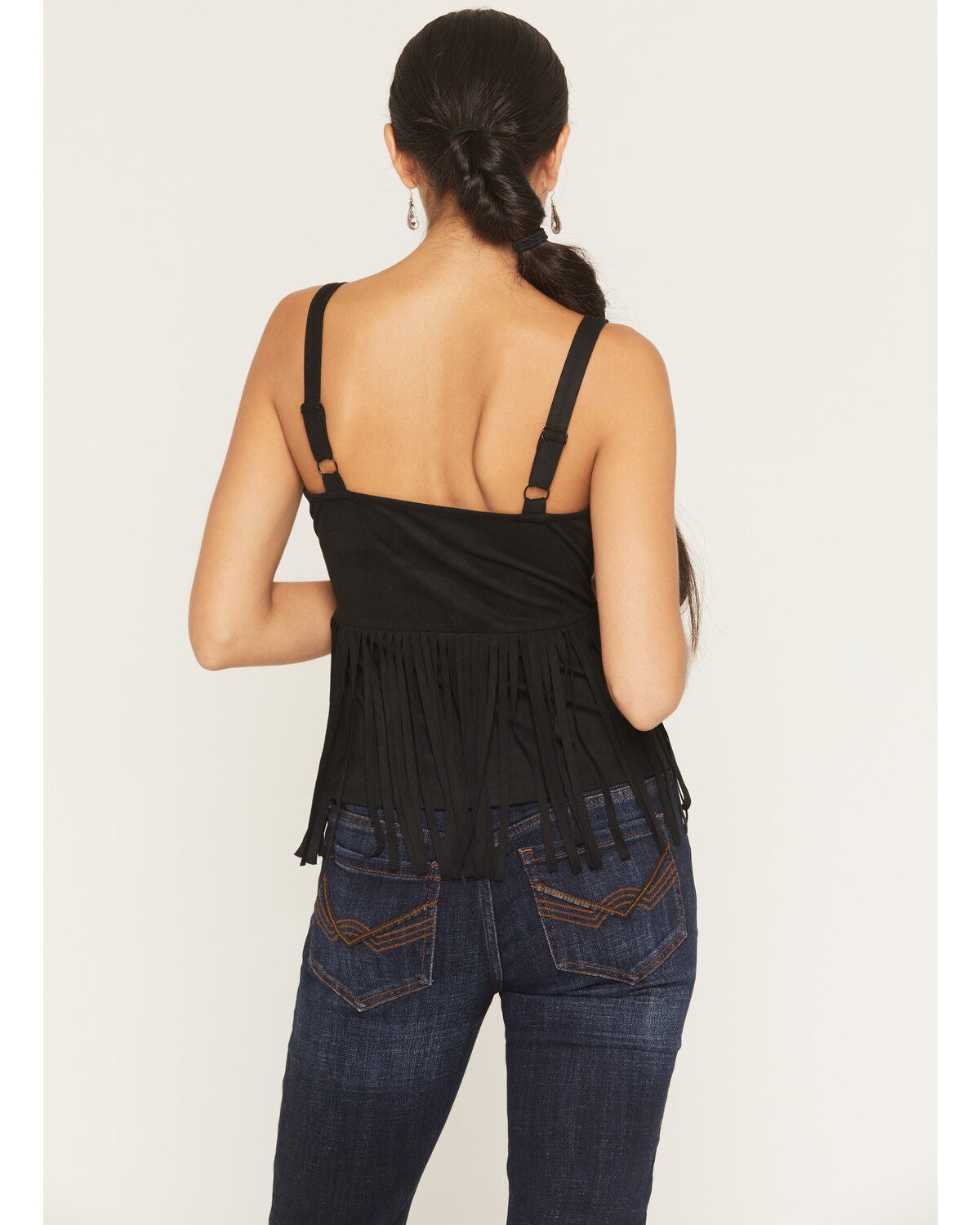 Image #5 - Idyllwind Women's Fringe Sequin Sleeveless Tank Top, Black, hi-res