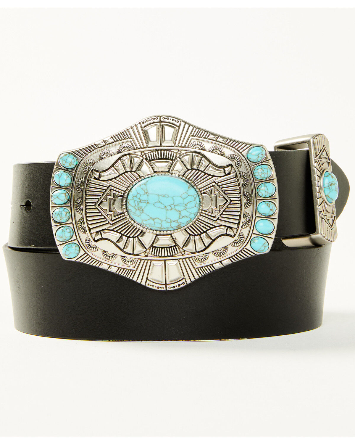 Image #1 - Idyllwind Women's Big Stone Buckle Belt, Black, hi-res