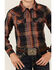 Image #3 - Cody James Boys' Trouble Dobby Plaid Print Long Sleeve Snap Western Shirt, Navy, hi-res