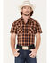 Image #1 - Pendleton Men's Frontier Large Plaid Short Sleeve Western Shirt, Red, hi-res