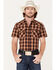 Image #1 - Pendleton Men's Frontier Large Plaid Short Sleeve Western Shirt , Red, hi-res