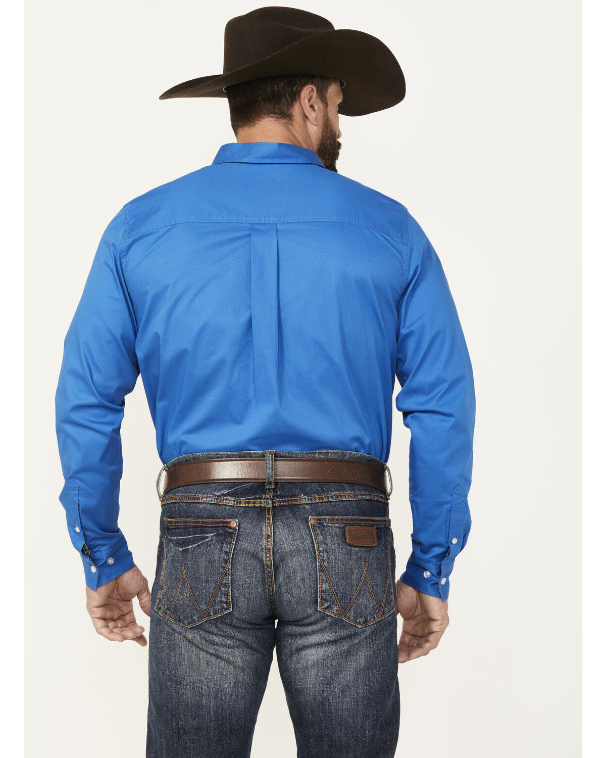 Image #4 - Cody James Men's Basic Twill Long Sleeve Button-Down Performance Western Shirt, Royal Blue, hi-res