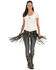 Kobler Leather Women's Hand-Tooled Beaded Fringe Belt, Black, hi-res