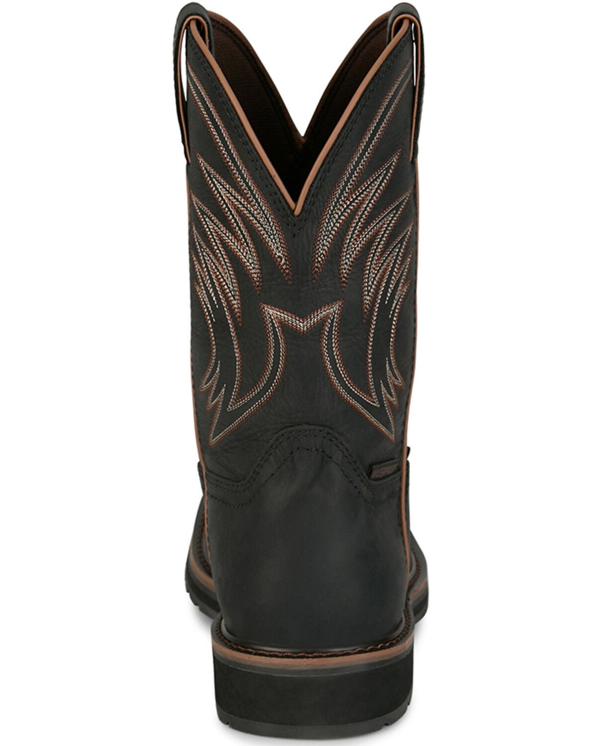 Image #5 - Justin Men's 11" Stampede Widowmaker Waterproof Pull-On Work Boots - Steel Toe, Black, hi-res