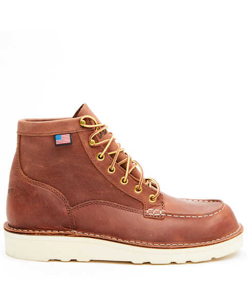 Image #3 - Danner Men's Bull Run Lace-Up Work Boots - Soft Toe, Red, hi-res