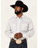 Image #1 - Roper Men's Teardrop Dot Geo Print Long Sleeve Pearl Snap Western Shirt, , hi-res