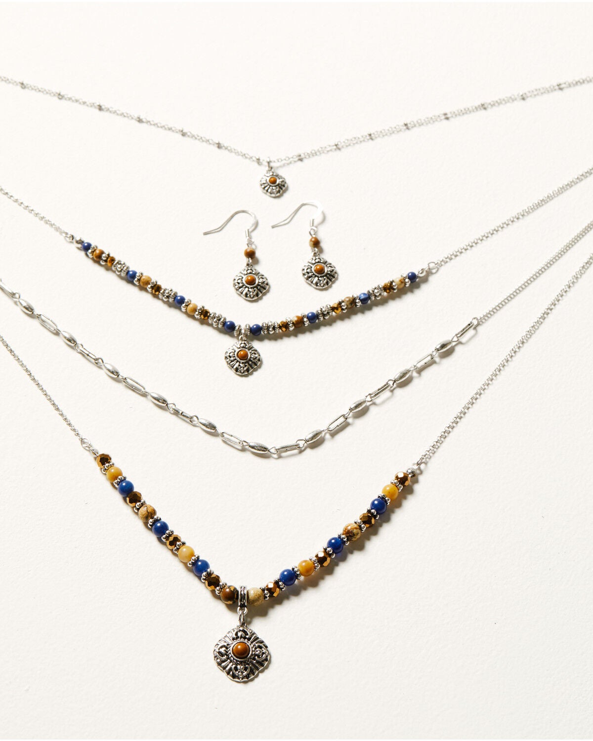 Shyanne Women's Monument Valley Multi-Strand Jewelry Set - 2 Piece, Silver, hi-res