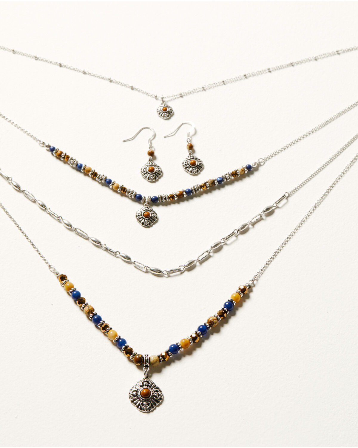 Image #1 - Shyanne Women's Monument Valley Multi-Strand Jewelry Set - 2 Piece, Silver, hi-res