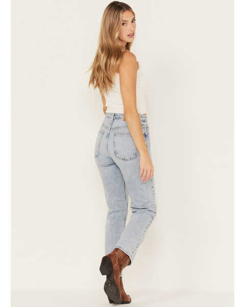 Image #4 - Free People Women's Pacifica Straight Leg Jeans, Blue, hi-res