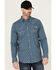 Image #1 - Cody James Men's FR Printed Lightweight Long Sleeve Snap Western Work Shirt, Blue, hi-res