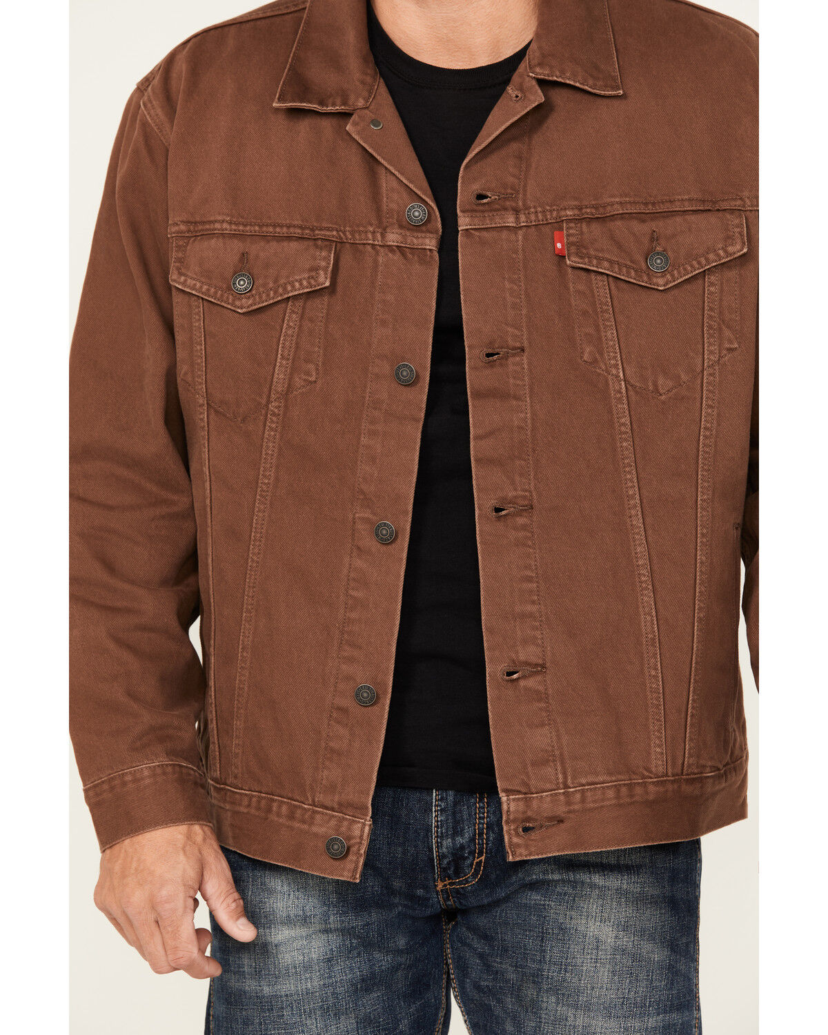 Image #3 - Levi's Men's Relaxed Fit Trucker Jacket, Medium Brown, hi-res