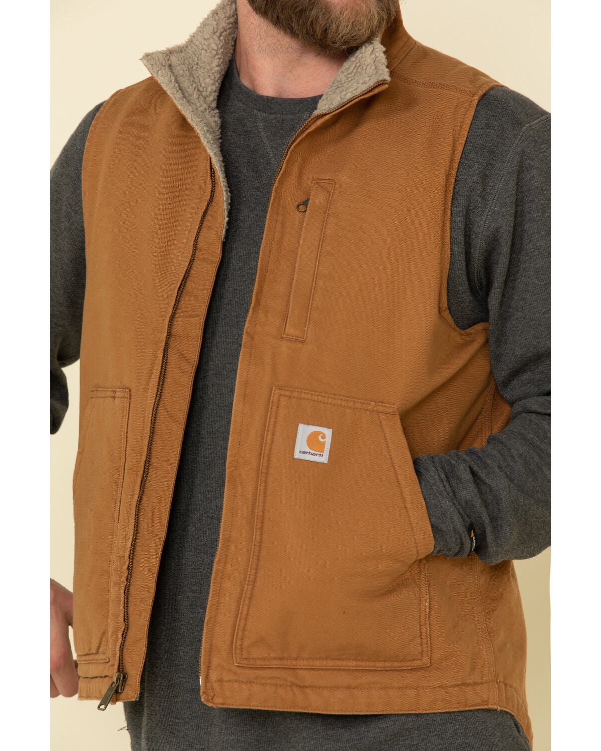 carhartt men's washed duck sherpa lined jacket