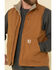 Carhartt Men's Brown Washed Duck Sherpa Lined Mock Neck Work Vest - Tall , Brown, hi-res
