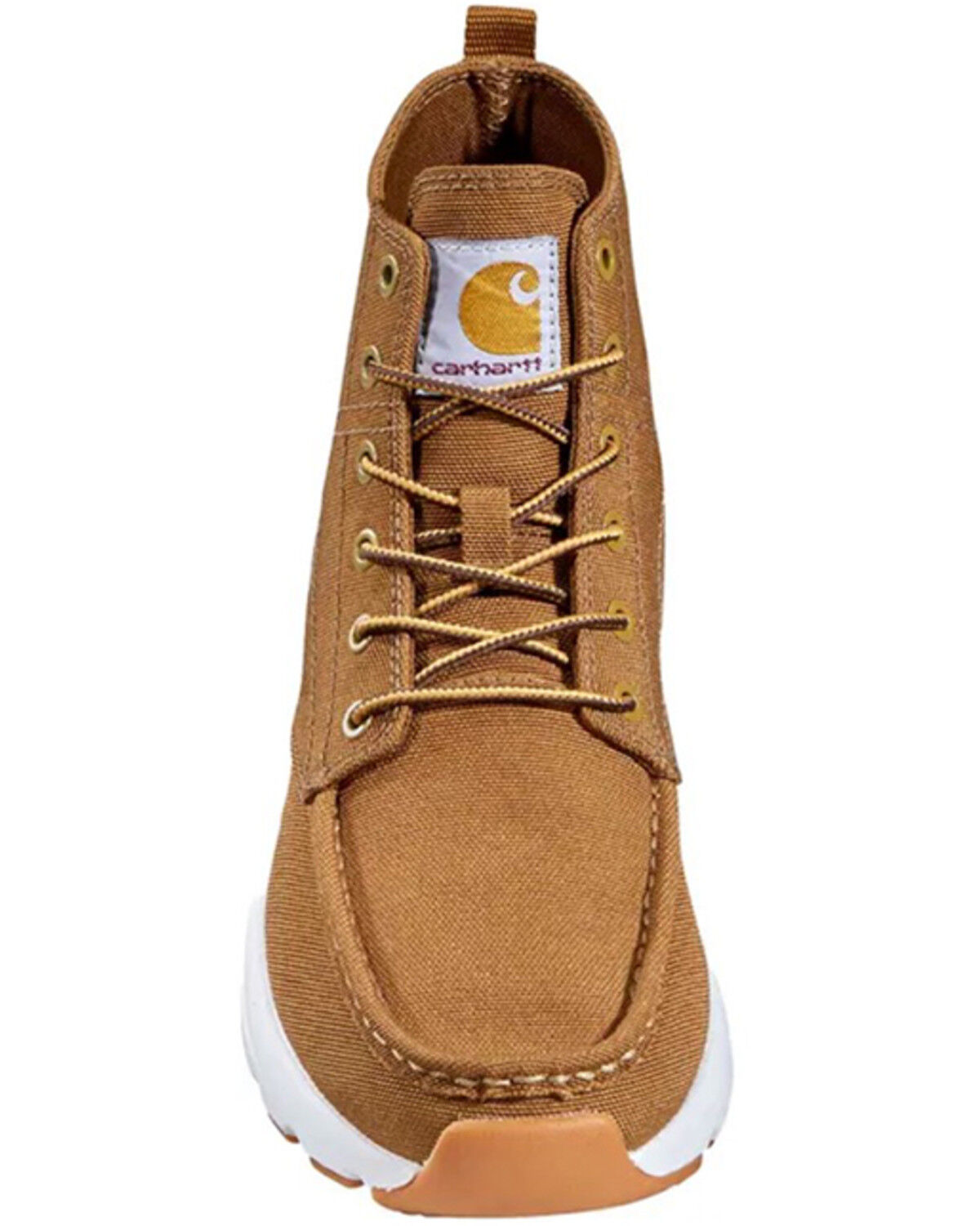 Image #4 - Carhartt Women's Haslett Canvas Chukka Moc Work Shoes - Soft Toe, Brown, hi-res