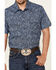 Image #3 - Rock & Roll Denim Men's Paisley Print Short Sleeve Snap Western Shirt , Blue, hi-res