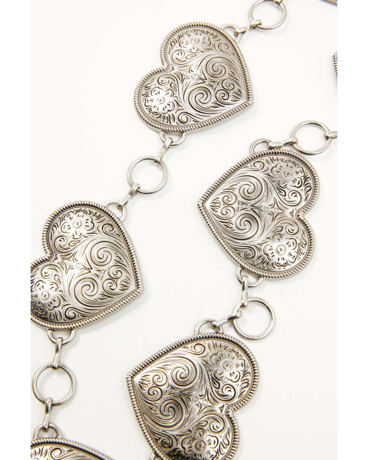 Image #3 - Shyanne Women's Bryn Heart Concho Belt, Silver, hi-res