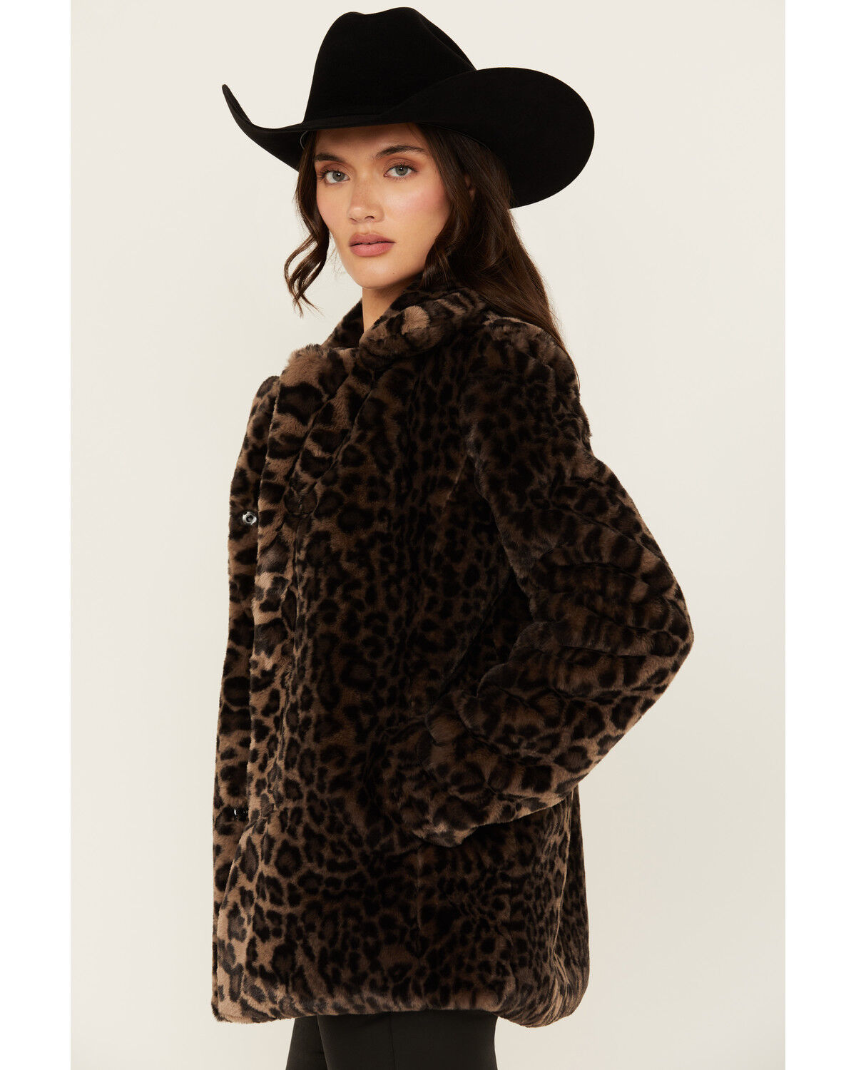 Shyanne Women's Leopard Print Faux Fur Jacket - Country
