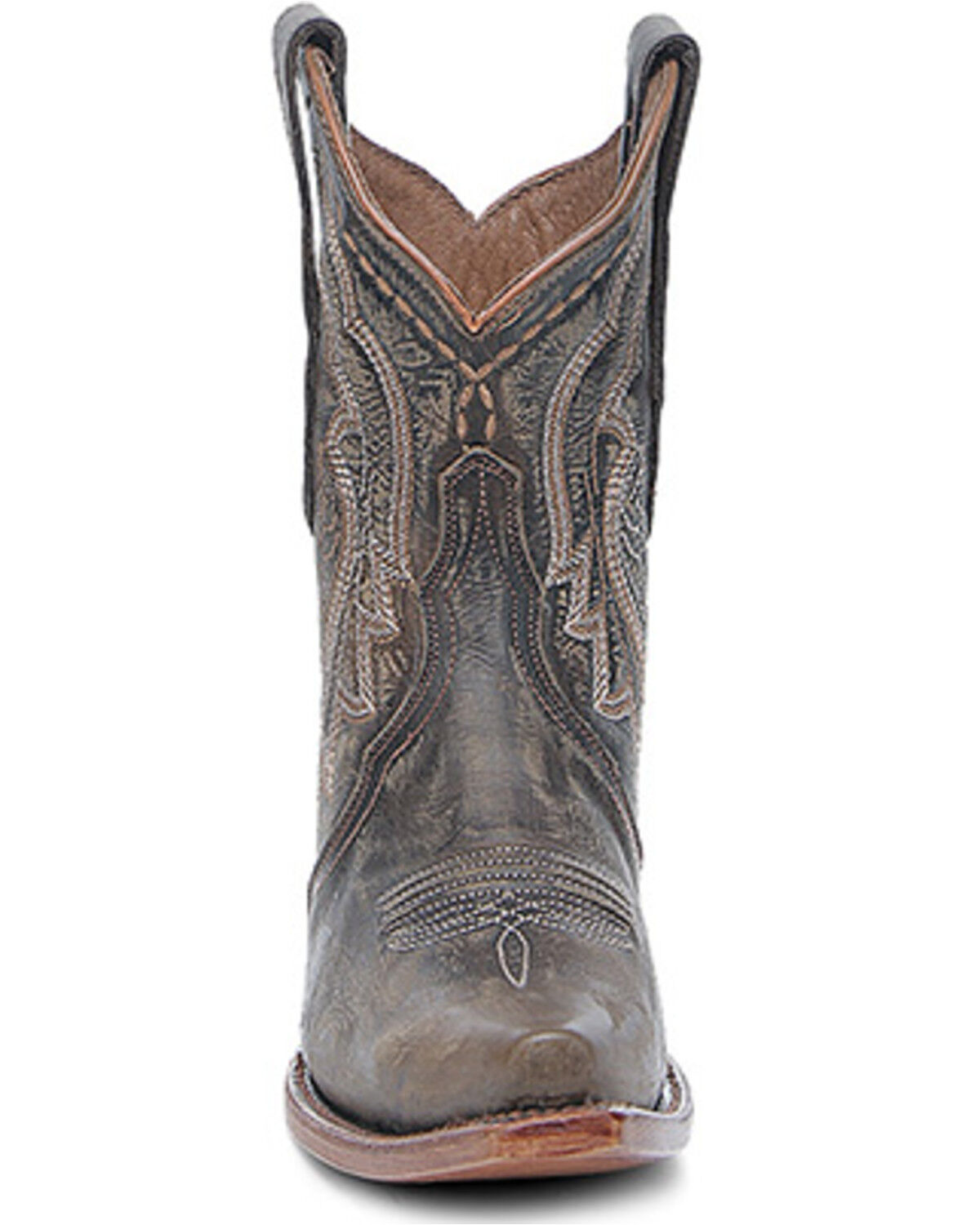 Image #3 - Circle G Women's Embroidered Western Booties - Snip Toe, Chocolate, hi-res