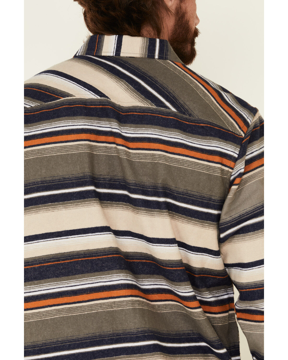 Image #5 - North River Men's Oatmeal Lake Striped Long Sleeve Western Flannel Shirt, Oatmeal, hi-res