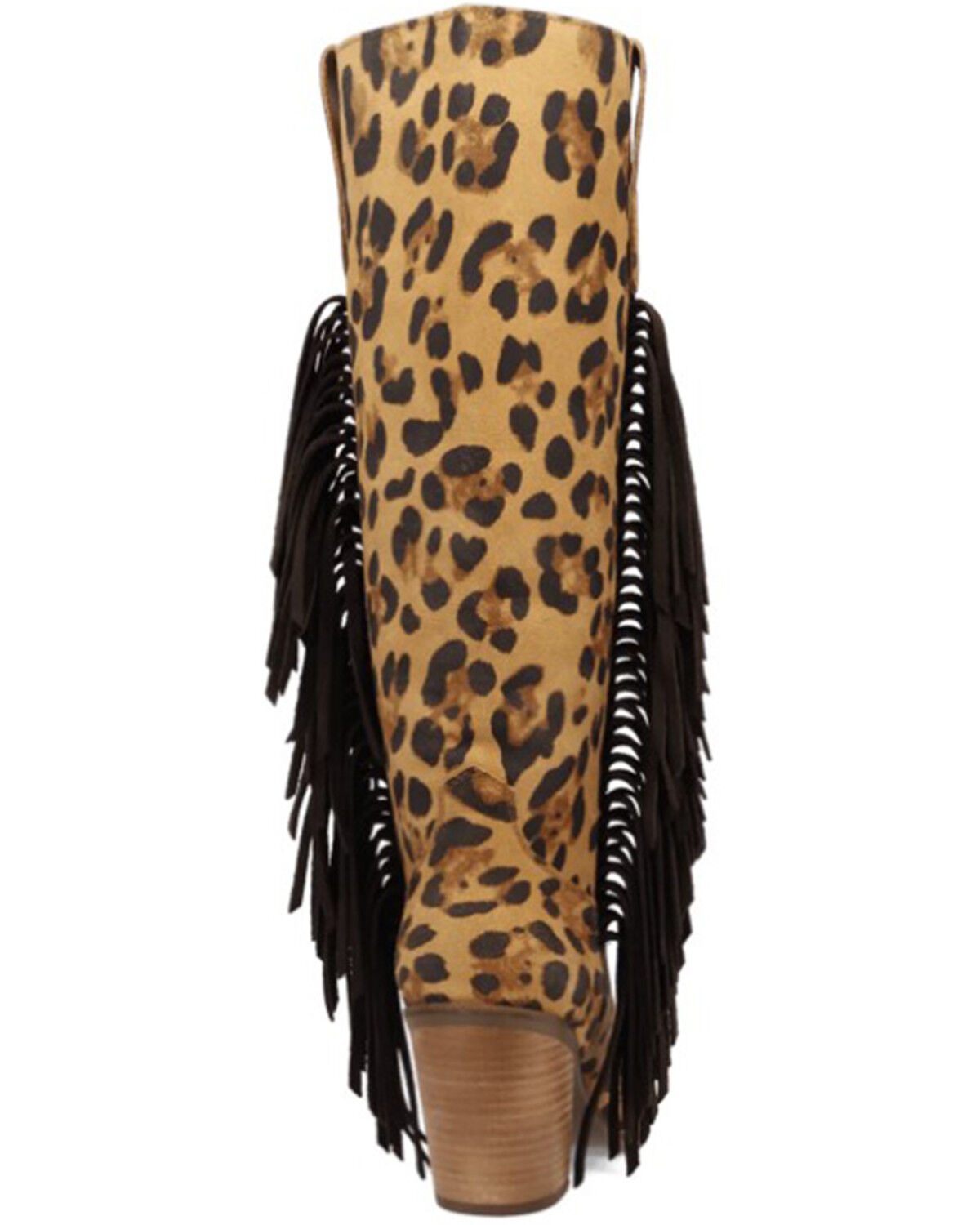 Image #5 - Dingo Women's Twister Suede Fringe Tall Western Boots - Snip Toe, Leopard, hi-res