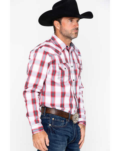 Image #5 - Cody James Men's Brooks Plaid Long Sleeve Western Shirt , White, hi-res
