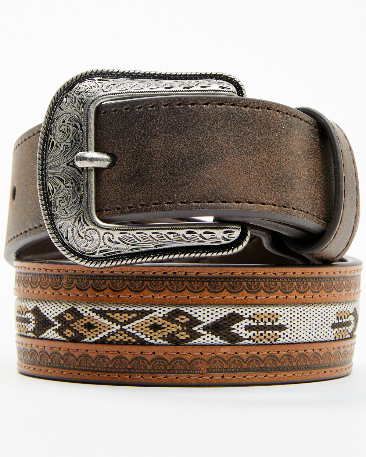 Image #1 - Cody James Boys' Wyatt Braided Strap 2-Toned Belt, Brown, hi-res