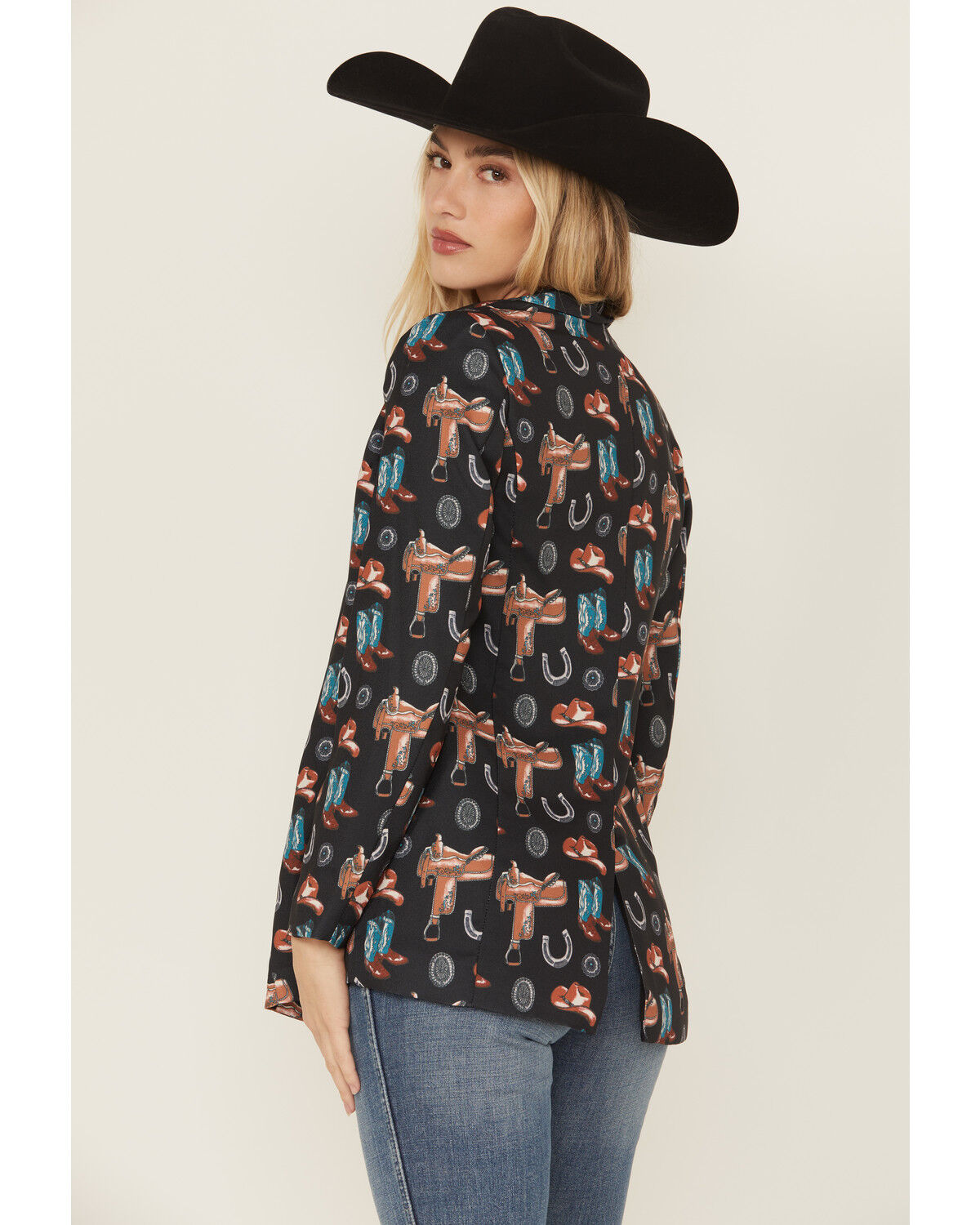 Image #4 - Rock & Roll Denim Women's Conversational Print Blazer, Black, hi-res