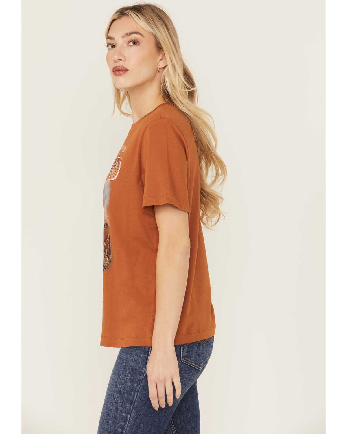 Image #2 - Idyllwind Women's Boyfriend Embellished Short Sleeve Graphic Tee, Caramel, hi-res