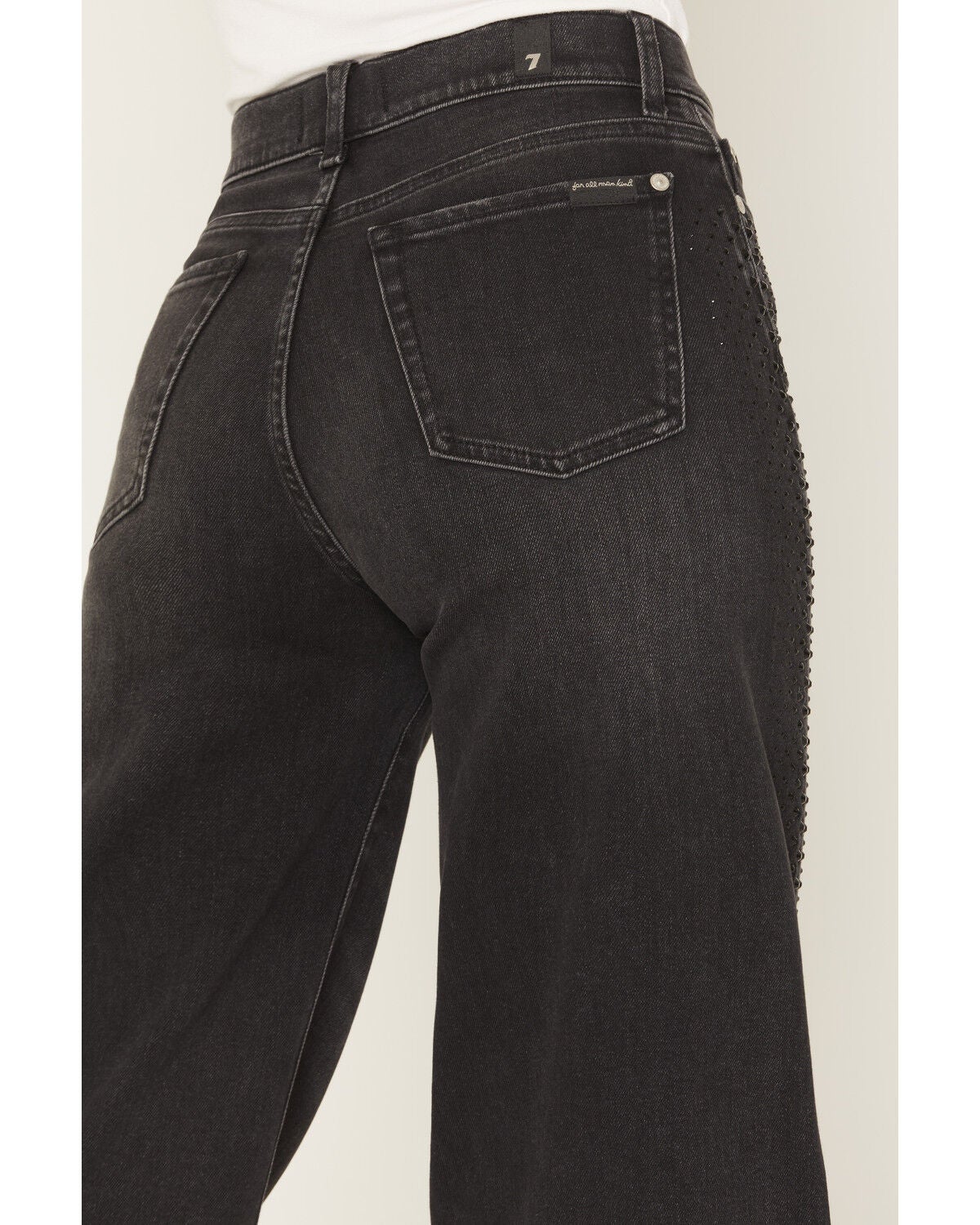 Image #4 - 7 For All Mankind Women's Bottomline Lotta Twisted Seam High Rise Stretch Trouser Jeans, Black, hi-res