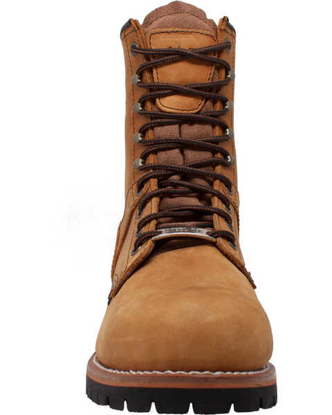 Ad Tec Men's 9" Leather Logger Boots - Steel Toe, Brown, hi-res