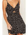 Image #3 - Angie Women's Sleeveless Floral Twist Front Mini Dress, Black, hi-res