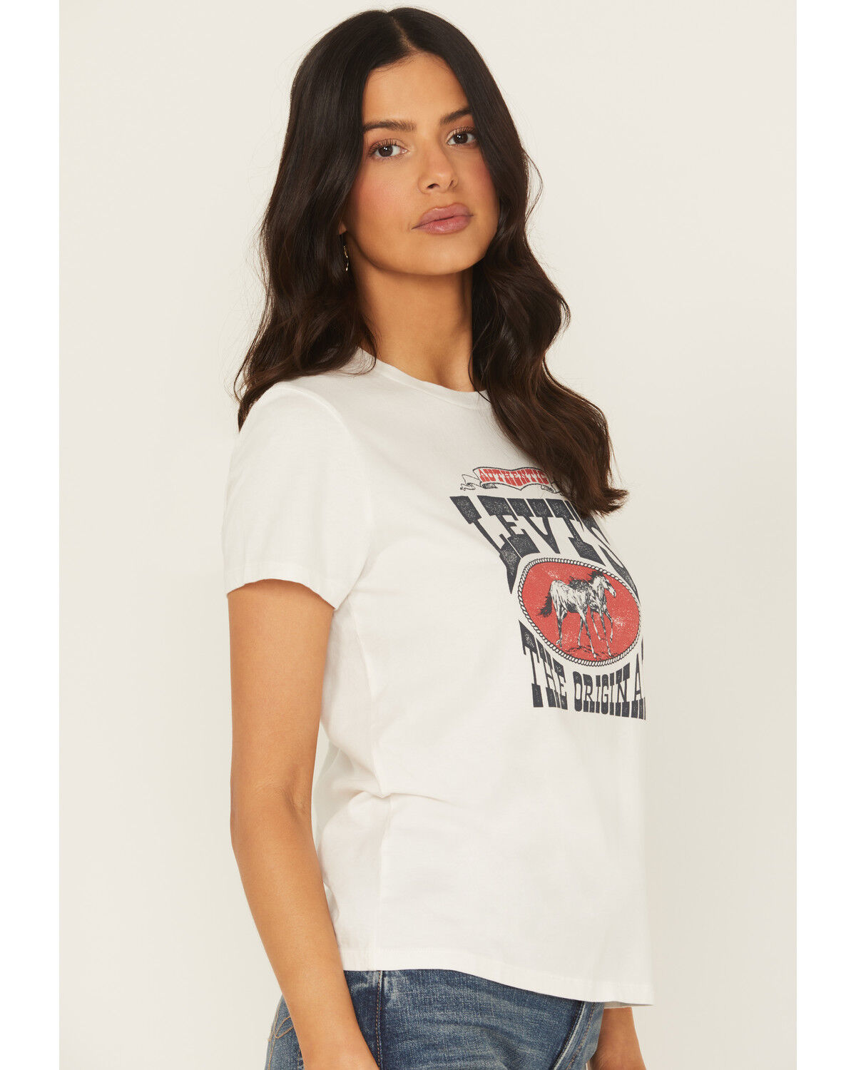 Image #2 - Levi's Women's Horse Short Sleeve Graphic Tee, White, hi-res