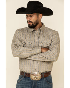 Cody James Men's Canyon Flower Striped Long Sleeve Western Shirt , Tan, hi-res
