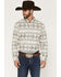 Image #1 - RANK 45&reg; Men's Desert Heat Southwestern Print Long Sleeve Snap Stretch Western Shirt, Ivory, hi-res