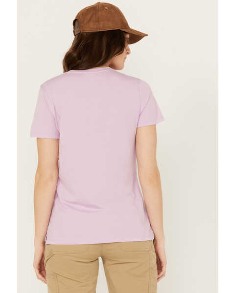 Image #4 - Carhartt Women's Relaxed Fit Lightweight Short Sleeve V Neck T-Shirt, Light Purple, hi-res