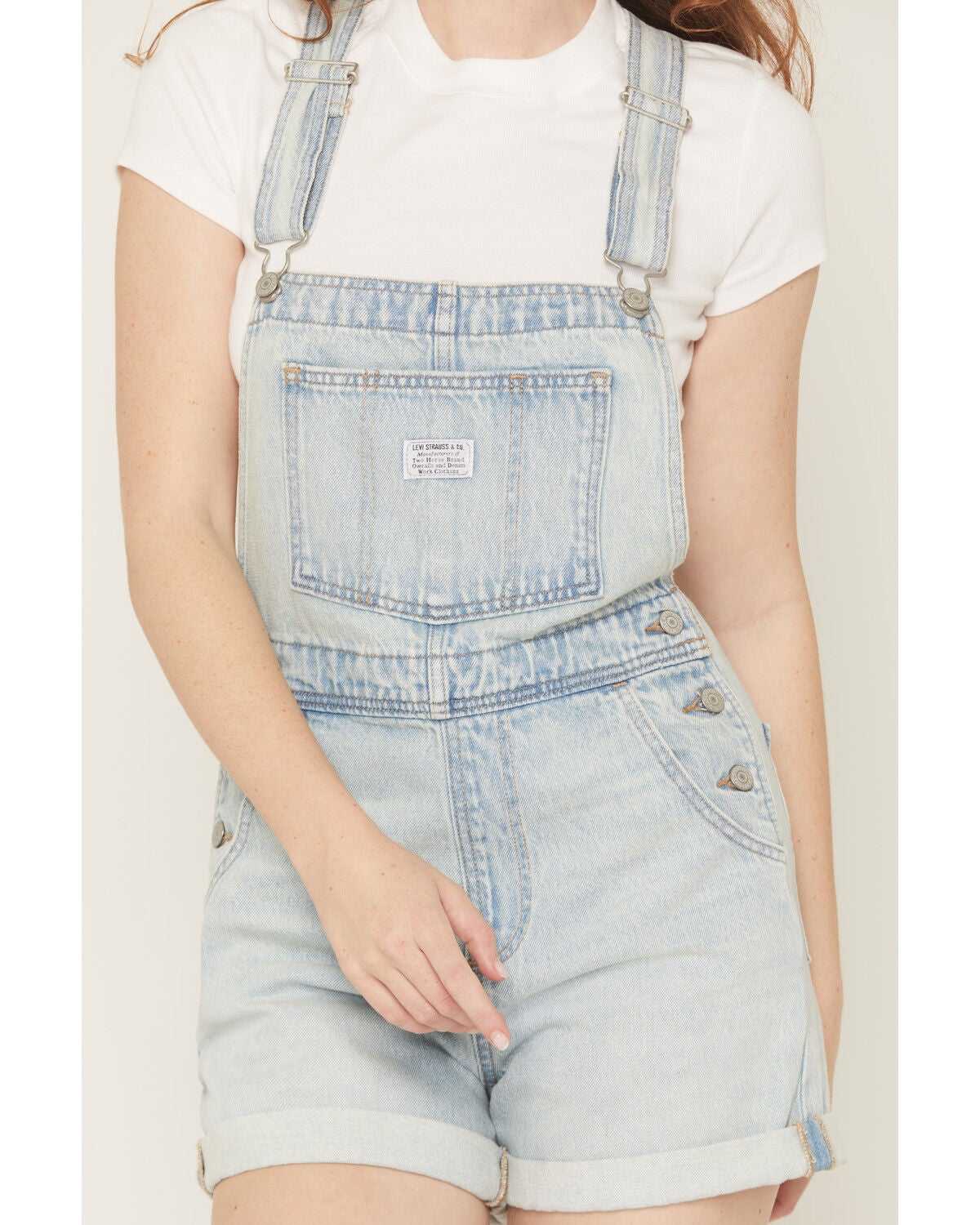 Image #3 - Levi's Women's Abraded Art Light Wash Denim Shortalls, Light Wash, hi-res