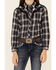 Image #3 - Roper Girls' Plaid Print Fancy Applique Yoke Long Sleeve Snap Western Shirt, Black, hi-res