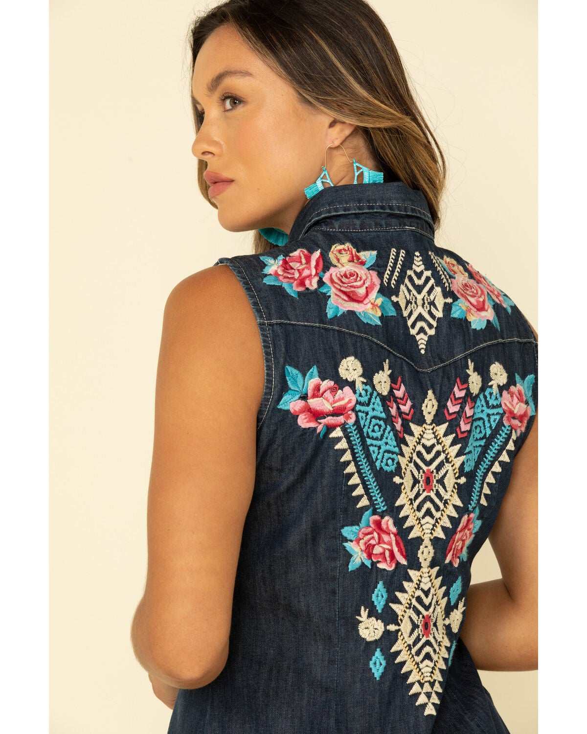 Image #3 - Stetson Women's Denim Embroidered Dress, , hi-res