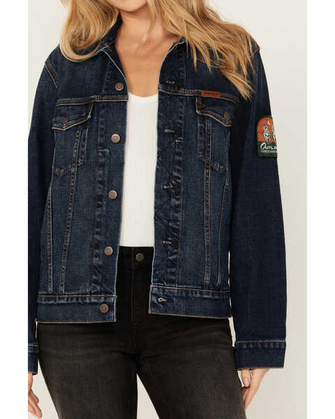Image #3 - Ariat Women's Sendero Denim Trucker Jacket , Dark Wash, hi-res