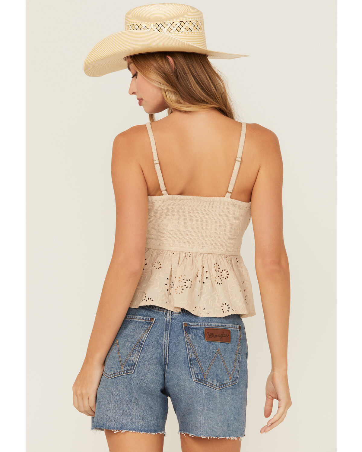 Image #4 - Shyanne Women's Smocked Back Eyelet Cami, , hi-res
