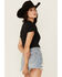 Image #4 - Girl Dangerous Women's I Heart Cowboys Graphic Baby Tee, Black, hi-res