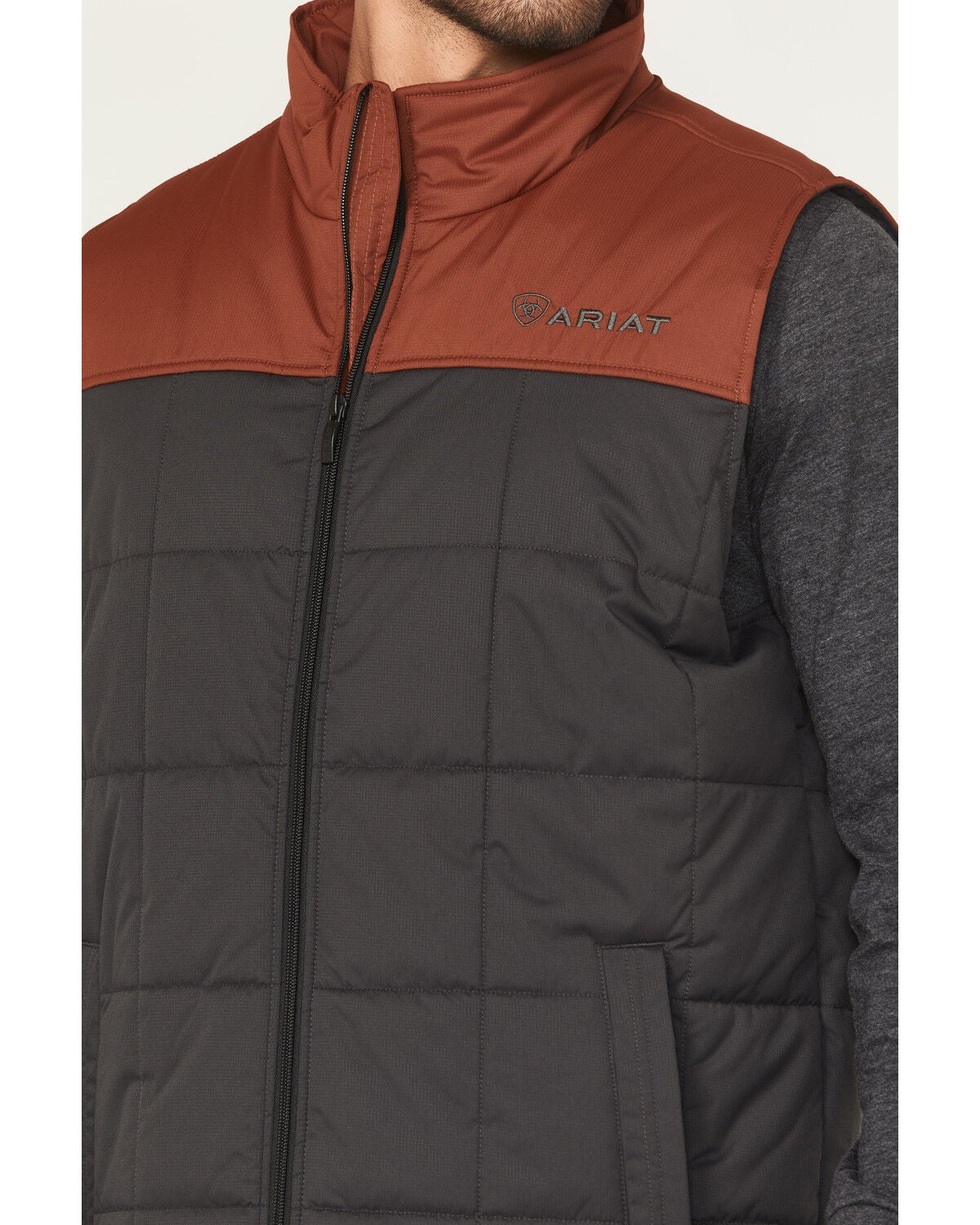 Image #3 - Ariat Men's Crius Concealed Carry Insulated Vest, Dark Grey, hi-res